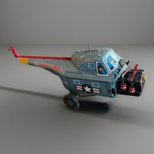 Vintage TN Japan US Air Force Helicopter Friction Piston Action Tin Incomplete