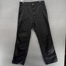 Carhartt Work Pants Mens 34x33 Black Double Knee Relaxed Fit