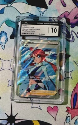 Skyla Pokemon Shining Fates Trainer Full Art Card 72/72 CGC 10/PSA 10