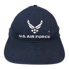 U.S. Air Force Strapback Mesh Back Trucker Hat Blue One Size Adjustable