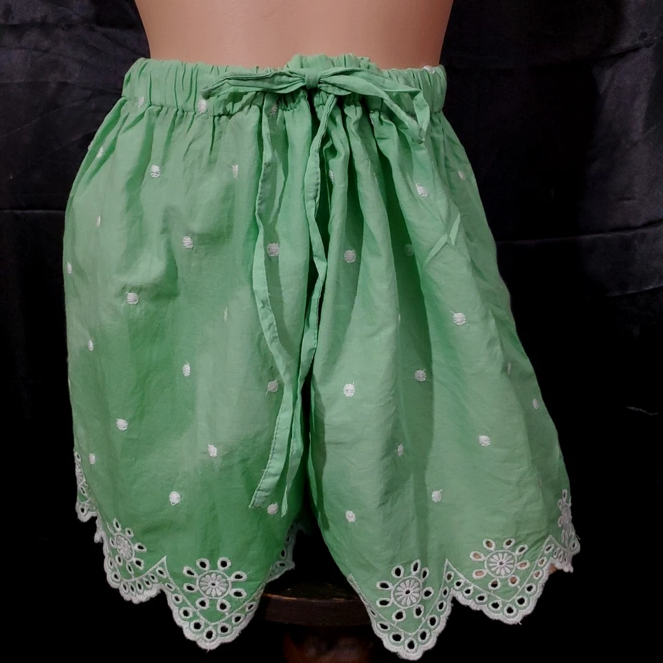 NUEVO CON ETIQUETAS ADORE ME Cami Top y Conjunto Corto OJALES DE ALGODÓN VERDE Cottogecore Pradera GRANDE Foto 3 de 4