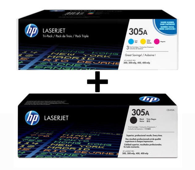Оригинальный тонер HP 305A - 4er Multipack CF370AM CE410A 102690₽