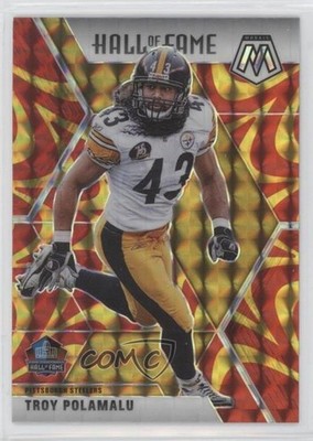 2020 Panini Mosaic Hall of Fame Reactive Gold Prizm Troy Polamalu #281 HOF 0yl8