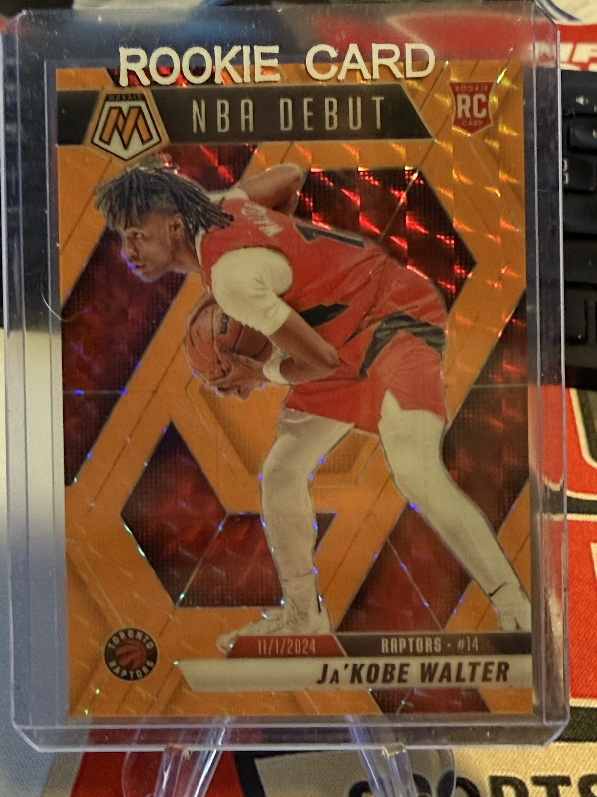 2024-25 Panini Mosaic NBA Debut Orange Fluorescent #23/25 Ja'Kobe Walter No. 253