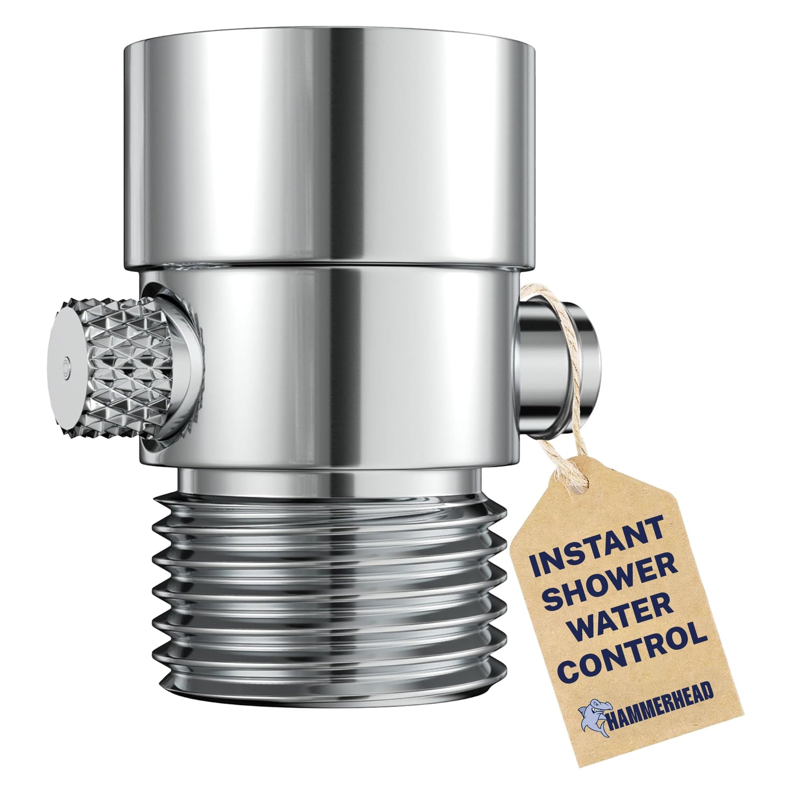 HammerHead Showers Solid Metal Shower Head Shut Off Valve - Chrome - Brass