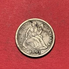 (1) Beautiful Antique 1891-P Seated Liberty Dime VF-VERY FINE NICE DETAIL