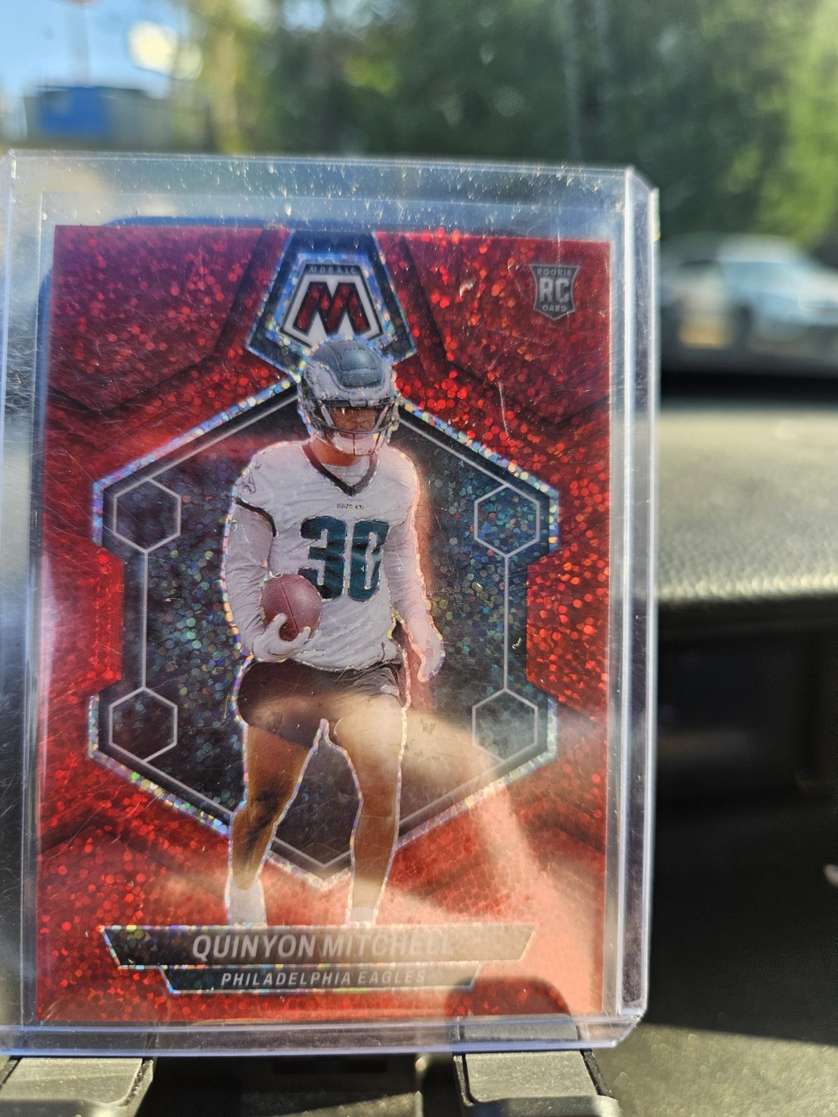 2024 Panini Mosaic - Rookies Quinyon Mitchell #322 Red Sparkle Prizm (RC)