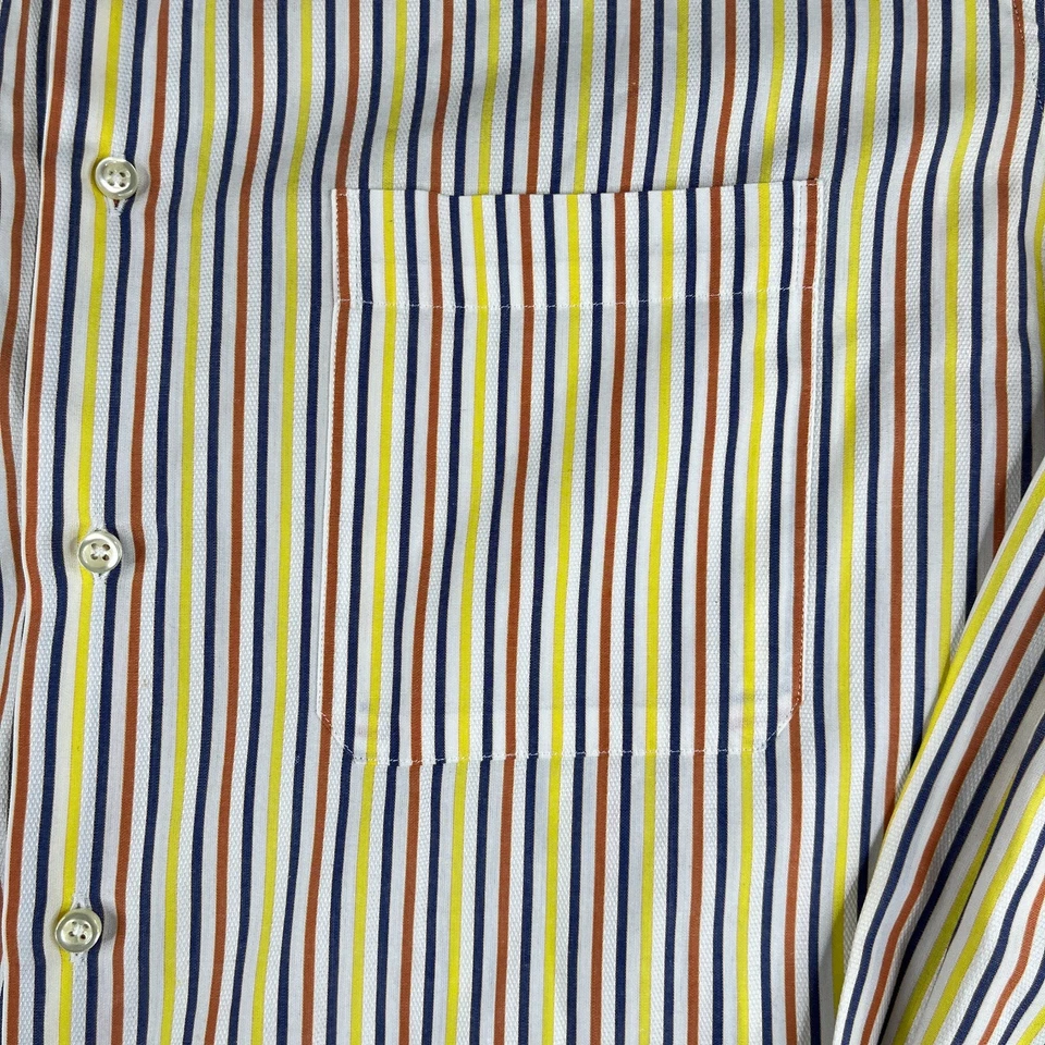 Camisa Pal Zileri 17.5 Colorida Rayas Informal Abotonada Manga Larga Para Hombre Foto 3 de 4
