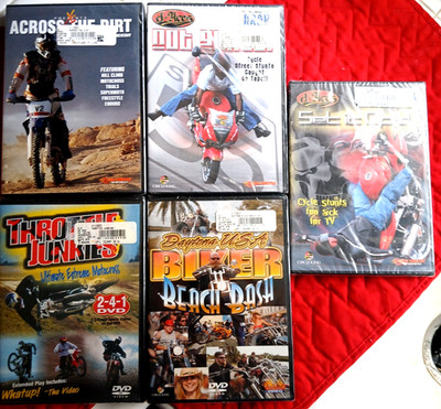 LOT Brand New 5 MOTOCROSS Motorcycle RARE EXTREME STUNTS DIRT BIKE SPEED DVD's