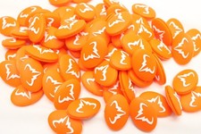 TWO 2X : RAFAEL NADAL ORANGE / WHT LOGO VIBRATION DAMPENERS FOR TENNIS RACQUETS