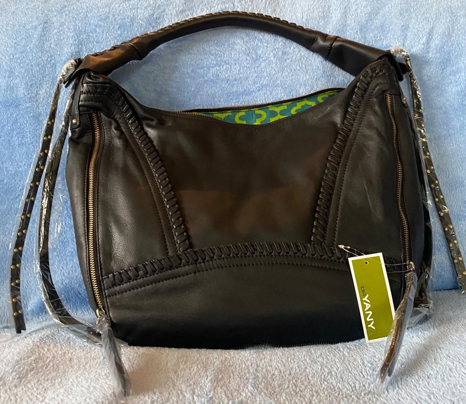 orYANY Women's Black Leather Shoulder Hobo Bag Fringe NWT & Dust Bag - Image 2 of 4