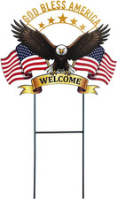 4Th of July Decorations Outdoor,25.4" 250Th Anniversary Patriotic Eagle Metal De