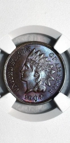 NGC MS-64 BN 1907 Indian Head Cent, Gorgeous,  Toned  amazing Penny
