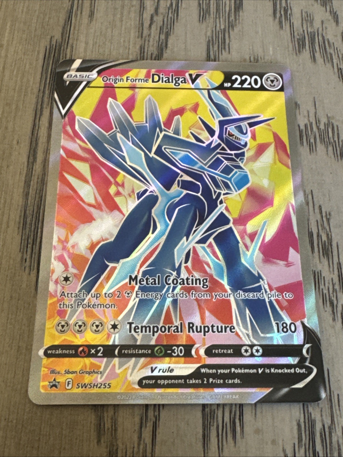 Origin Forme Dialga V SWSH255 Full Art Black Star Promo Pokémon Card