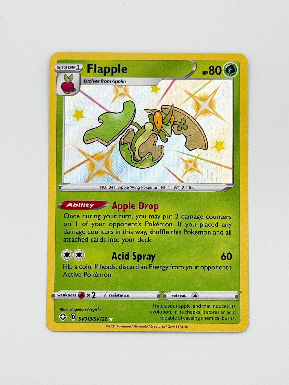 Flapple - Shining Fates: Shiny Vault SV013/SV122 Shiny Holo Rare NM