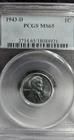 1943-D Lincoln Steel Wheat Cent ~ PCGS MS65