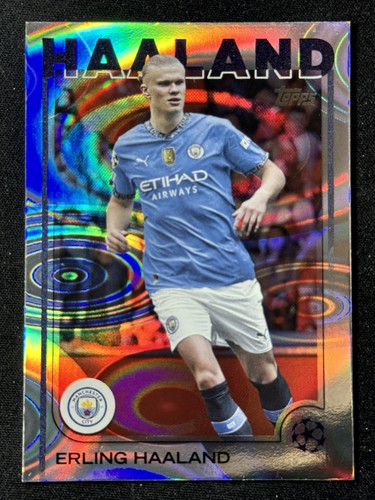 Erling Haaland 2024-25 Topps UEFA Rain Drop Foil SP Manchester City #9