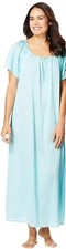 NWOT Only Necessities Pale Ocean Nylon Short Sleeve Long Gown Size 6X 42/44 