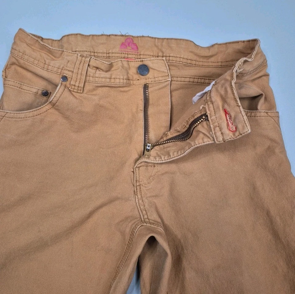 Pantalones de trabajo de lona de doble rodilla EMS Fencemender Rebar 33x30 marrón clásico para hombre Foto 3 de 4