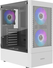 White RGB Gaming ATX Mid Tower Computer PC Case with Side Tempered Glass and Exc