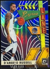D'Angelo Russell 2019-20 Panini Donruss Optic Express Lane #2 Blue Prizm #42/85