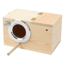 Pine Wood Parakeet Nest Box Bird House Budgie Breeding Mating Box for Lovebir...