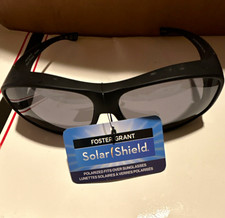 Foster Grant Sunglasses Solar Shield Polarized Fit-Over Wrap Black/Gray