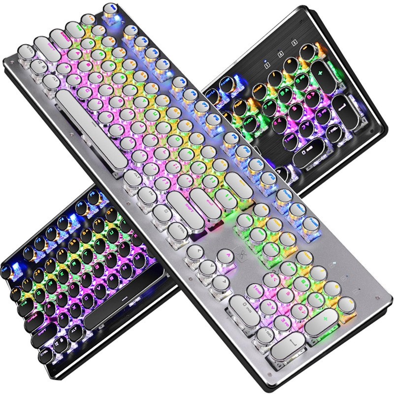 Crystal Round Keycaps for Mechanical Keyboards Full 108 Key Set Gaming Keyboard