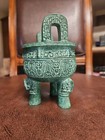 Dynasty Bronze Ware Fengshui Dragon Beast inscription 3 Leg Ding Incense Burner — photo 3