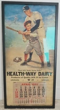 VINTAGE 1957 BROWN & BIGELOW/HALL OF FAME "JOE DIMAGGIO" CALENDAR  17" x 34"