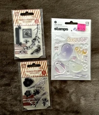 Lot 3 Prima Marketing & Basic Grey Stamps Birds Flowers Tweet Hello Tree Limb