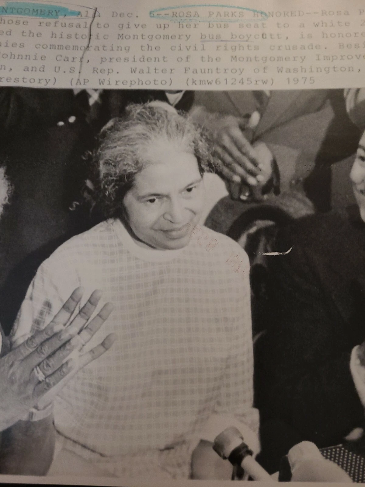 ROSA PARKS 1975 CIVIL RIGHTS MONTGOMERY BUS RIOTS NEGRO BLACK LEGEND PHOTO HERO - Picture 4 of 8
