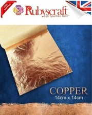 Large Copper Leaf 100% 25 sheets 14x14cm Ideal For Arts & Crafts