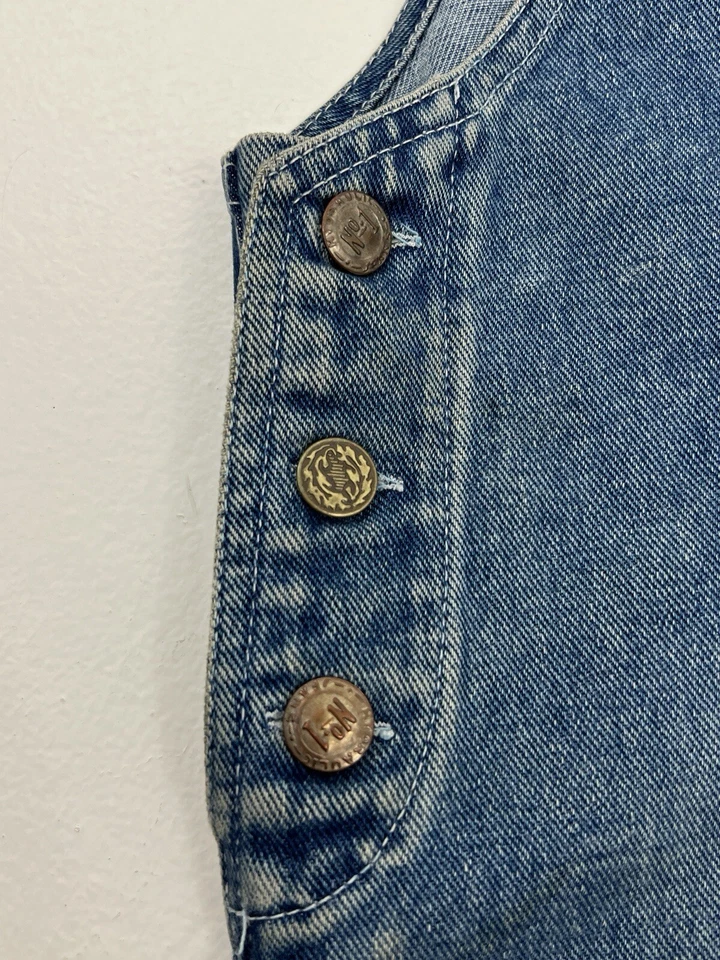 Vestido Falda Denim Jeans Hidráulicos Vintage Cremallera Completa Frontal Azul Para Mujer L Foto 4 de 4