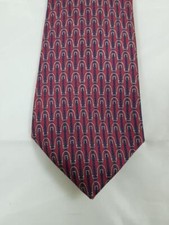 BEAU BRUMMELL All Silk Geometric Arch Foulard Made in USA Necktie! ~ CLASSIC!