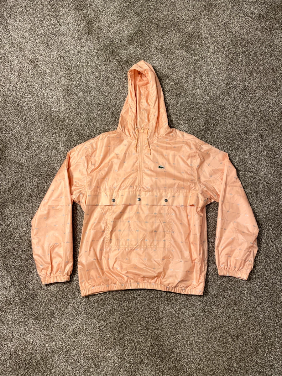 Supreme LACOSTE Reflective Grid Nylon Anorak Peach Size XL