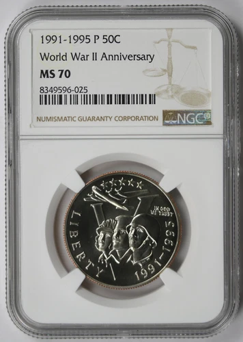 1991-1995-P WWII World War II Modern Commemorative Half Dollar 50C MS 70 NGC