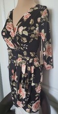 Wrap Style Women Dress Flowers Size L Juniors