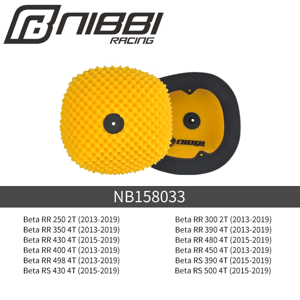 NIBBI Powerflow Foam Air Filter Cleaner For Beta RR 125 250 300 350 430 450 498 - Image 4 of 4