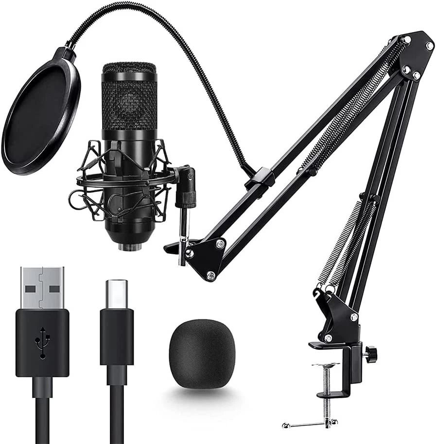 Podcast Microphone Professional 192Khz/24Bit USB Condenser