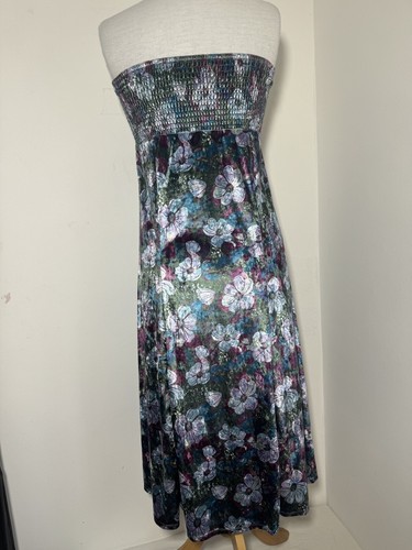 Free People Sz 10 Maxi Skirt & Dress Combo Blue Green Carpe Diem Convertible XS - Picture 11 of 15