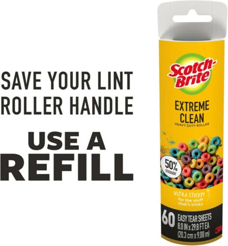 Scotch-Brite Pet Hair Pickup Extra Adesivo Grande Superficie Lint Roller TotL 60 Shee - Foto 2 di 6