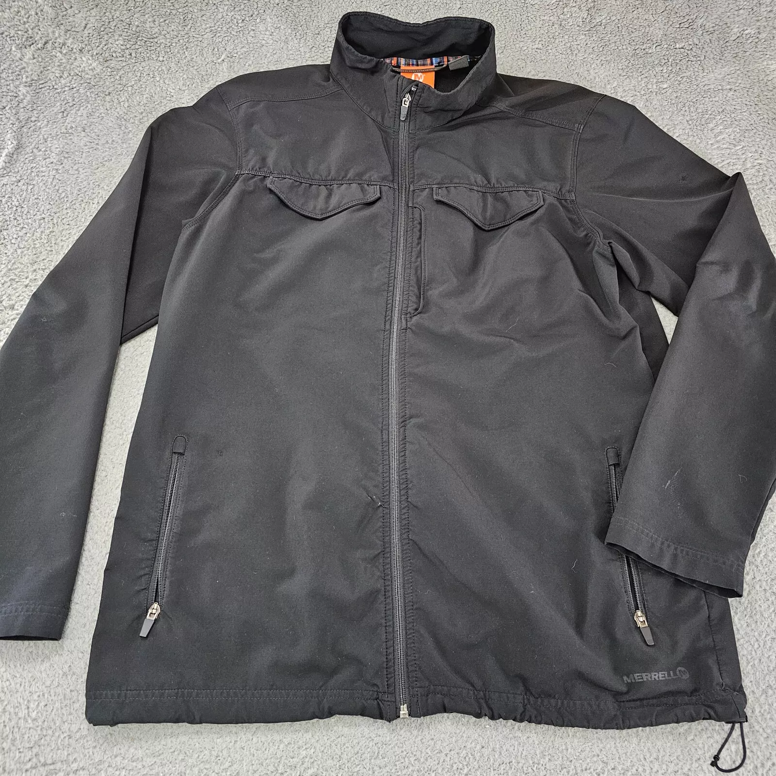 merrell outdoor full zip long sleeve softshell jacket