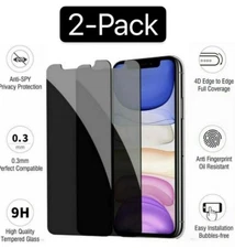 2Pcs iPhone 12 11 X XR Pro Max Privacy Anti-Spy Tempered GLASS Screen Protector