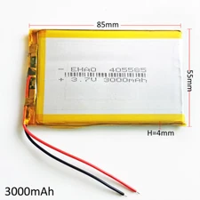 3.7V 3000mAh 405585 Lipo Li Polymer Rechargeable Battery For DVD Cell Phone GPS