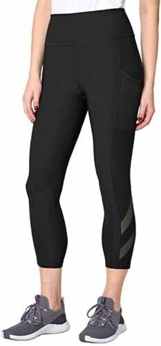 Mondetta Damen mittelschwere hoch taillierte Mesh Capri Legging 2XL - Bild 1 von 3