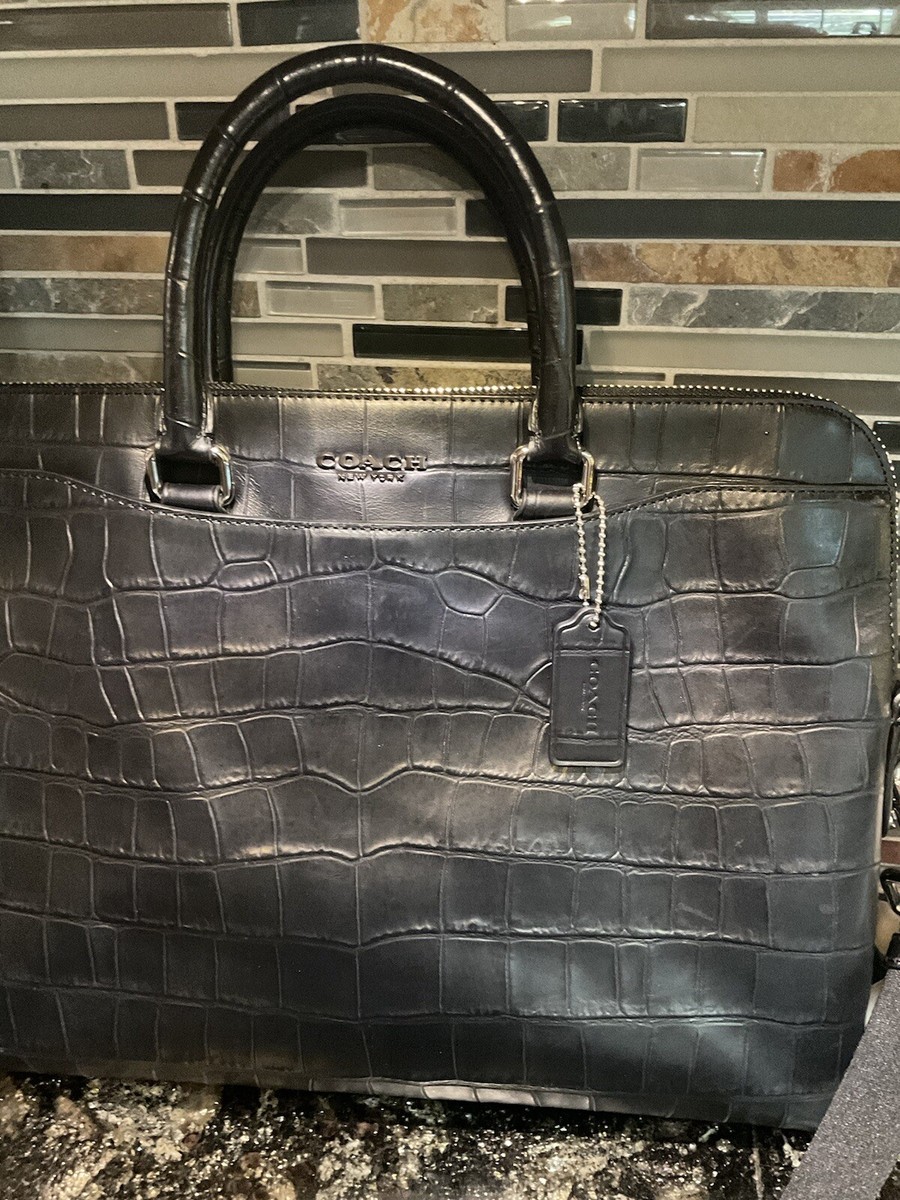 COACH Beckett Portfolio Brief Briefcase Crocodile Leather 72970 | eBay