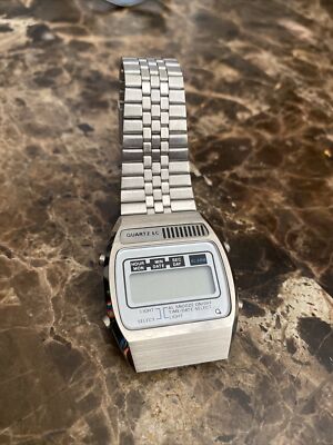 Collins Industrial co Qaurtz LLC Digital vintage Wrist Watch Silver Gong Kong