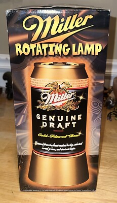Vintage Miller Genuine Draft Beer Rotating Electric Lamp 1994