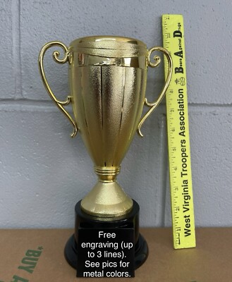 Gold Plastic Trophy Cup With Black Base